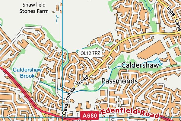 OL12 7PZ map - OS VectorMap District (Ordnance Survey) OL12 7PZ map - OS VectorMap District (Ordnance Survey)