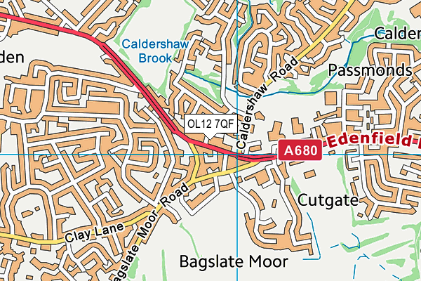 OL12 7QF map - OS VectorMap District (Ordnance Survey) OL12 7QF map - OS VectorMap District (Ordnance Survey)