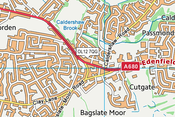 OL12 7QG map - OS VectorMap District (Ordnance Survey)