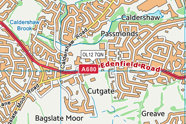 OL12 7QN map - OS VectorMap District (Ordnance Survey) OL12 7QN map - OS VectorMap District (Ordnance Survey)