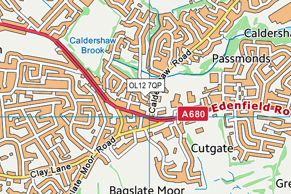 OL12 7QP map - OS VectorMap District (Ordnance Survey)