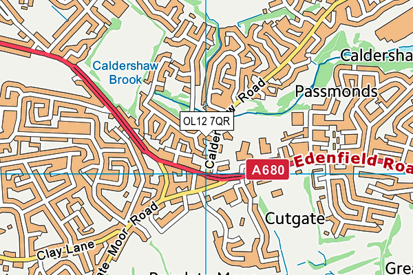 OL12 7QR map - OS VectorMap District (Ordnance Survey) OL12 7QR map - OS VectorMap District (Ordnance Survey)