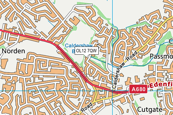 OL12 7QW map - OS VectorMap District (Ordnance Survey) OL12 7QW map - OS VectorMap District (Ordnance Survey)