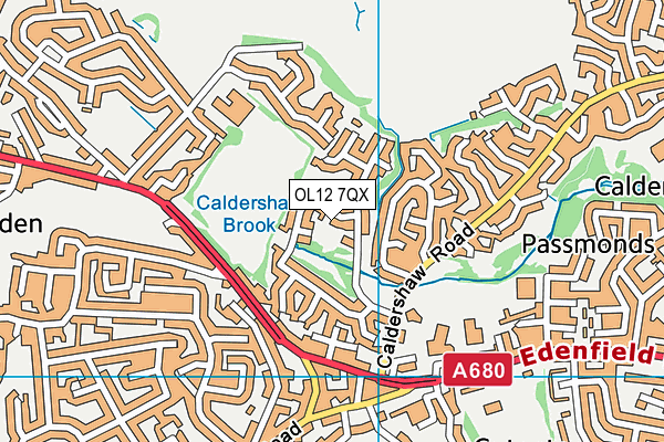 OL12 7QX map - OS VectorMap District (Ordnance Survey) OL12 7QX map - OS VectorMap District (Ordnance Survey)