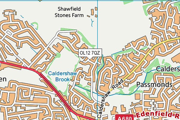 OL12 7QZ map - OS VectorMap District (Ordnance Survey) OL12 7QZ map - OS VectorMap District (Ordnance Survey)