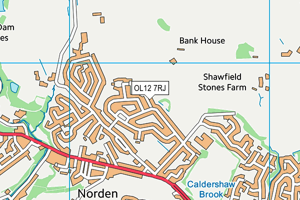 OL12 7RJ map - OS VectorMap District (Ordnance Survey) OL12 7RJ map - OS VectorMap District (Ordnance Survey)