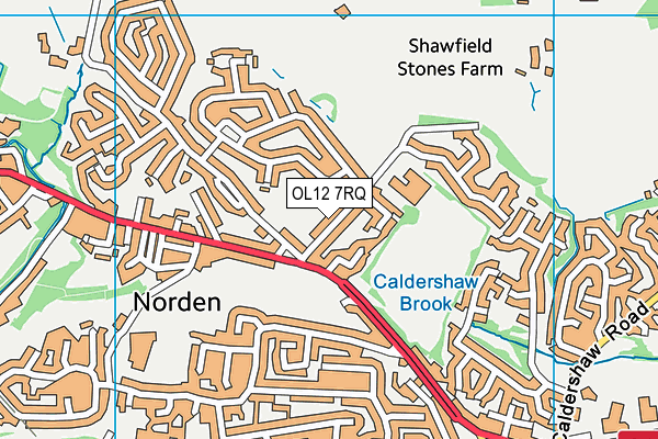 OL12 7RQ map - OS VectorMap District (Ordnance Survey) OL12 7RQ map - OS VectorMap District (Ordnance Survey)