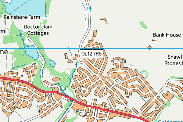 OL12 7RS map - OS VectorMap District (Ordnance Survey) OL12 7RS map - OS VectorMap District (Ordnance Survey)