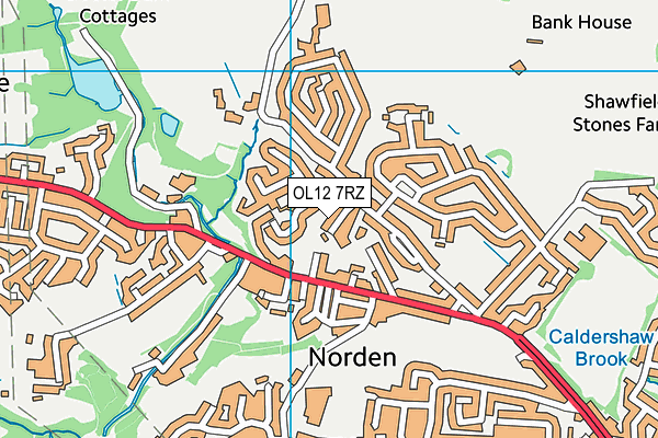 OL12 7RZ map - OS VectorMap District (Ordnance Survey) OL12 7RZ map - OS VectorMap District (Ordnance Survey)