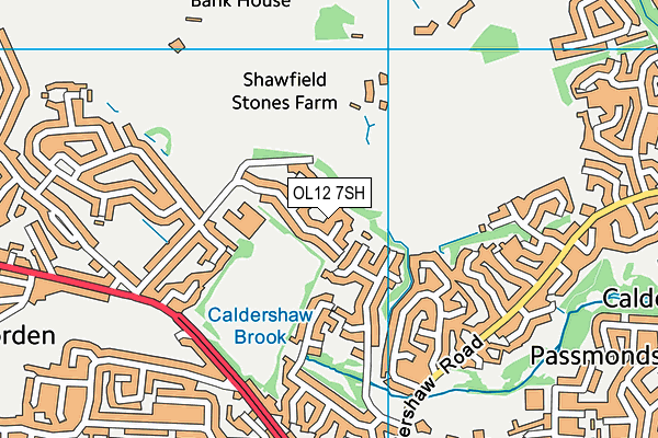 OL12 7SH map - OS VectorMap District (Ordnance Survey) OL12 7SH map - OS VectorMap District (Ordnance Survey)