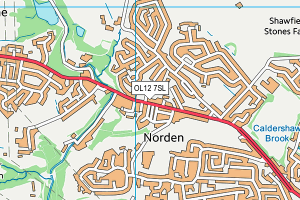 OL12 7SL map - OS VectorMap District (Ordnance Survey) OL12 7SL map - OS VectorMap District (Ordnance Survey)