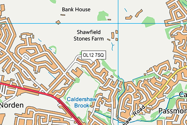 OL12 7SQ map - OS VectorMap District (Ordnance Survey) OL12 7SQ map - OS VectorMap District (Ordnance Survey)