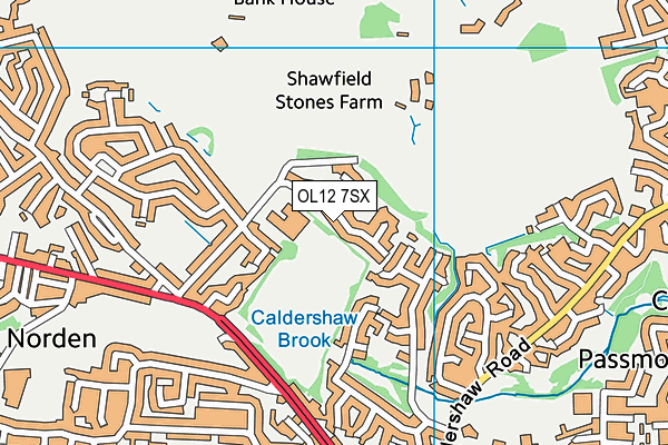 OL12 7SX map - OS VectorMap District (Ordnance Survey) OL12 7SX map - OS VectorMap District (Ordnance Survey)