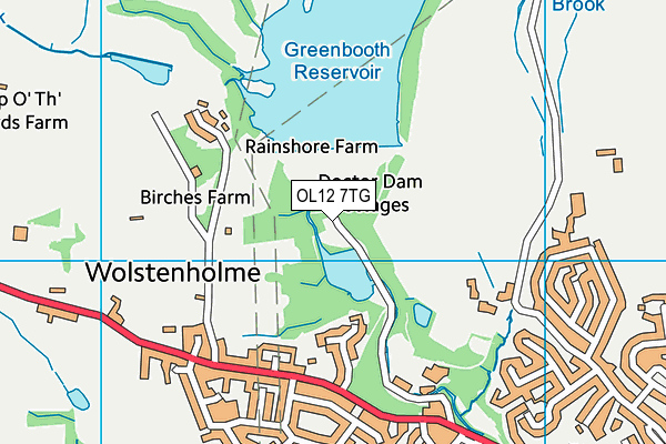 OL12 7TG map - OS VectorMap District (Ordnance Survey) OL12 7TG map - OS VectorMap District (Ordnance Survey)