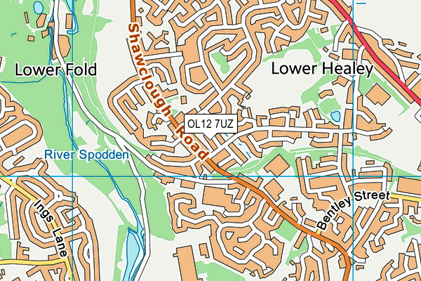 OL12 7UZ map - OS VectorMap District (Ordnance Survey) OL12 7UZ map - OS VectorMap District (Ordnance Survey)