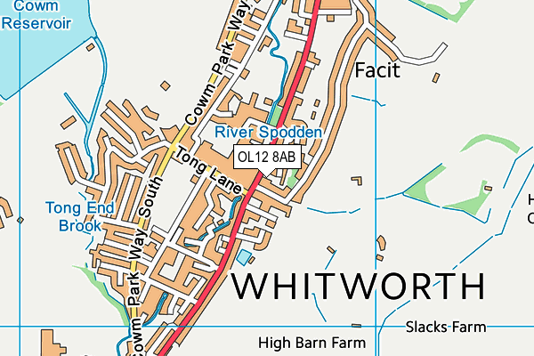 OL12 8AB map - OS VectorMap District (Ordnance Survey) OL12 8AB map - OS VectorMap District (Ordnance Survey)
