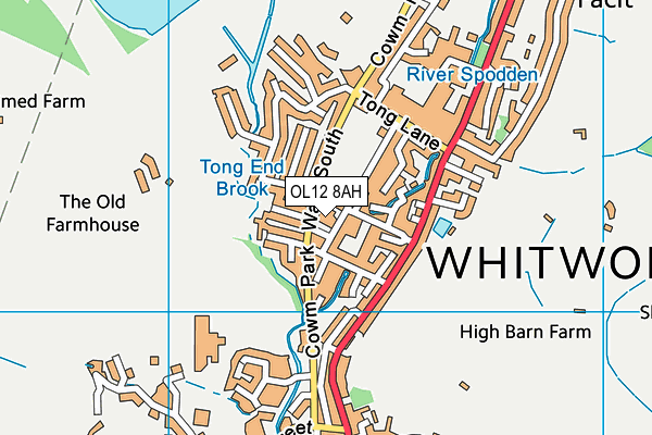 OL12 8AH map - OS VectorMap District (Ordnance Survey) OL12 8AH map - OS VectorMap District (Ordnance Survey)