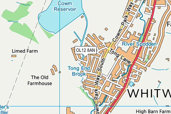 OL12 8AN map - OS VectorMap District (Ordnance Survey) OL12 8AN map - OS VectorMap District (Ordnance Survey)