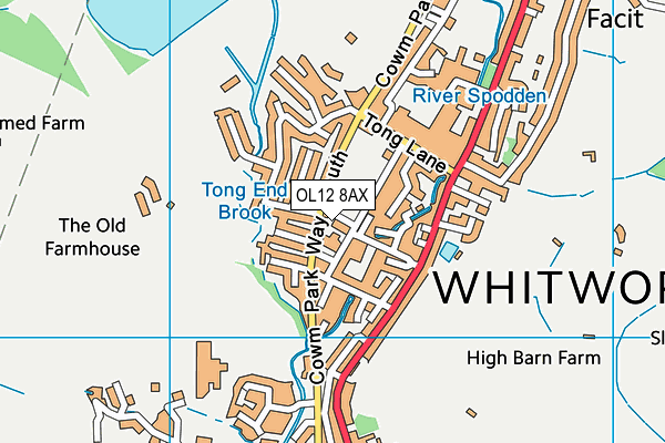 OL12 8AX map - OS VectorMap District (Ordnance Survey) OL12 8AX map - OS VectorMap District (Ordnance Survey)