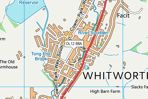 OL12 8BA map - OS VectorMap District (Ordnance Survey) OL12 8BA map - OS VectorMap District (Ordnance Survey)
