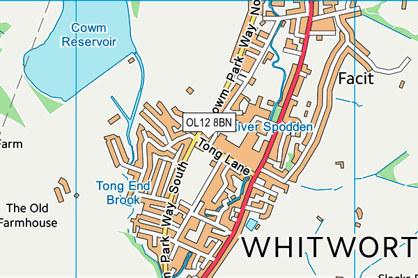OL12 8BN map - OS VectorMap District (Ordnance Survey) OL12 8BN map - OS VectorMap District (Ordnance Survey)