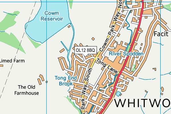 OL12 8BQ map - OS VectorMap District (Ordnance Survey)
