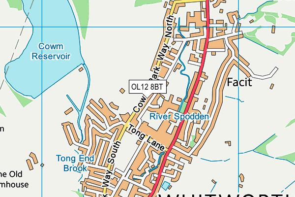 OL12 8BT map - OS VectorMap District (Ordnance Survey) OL12 8BT map - OS VectorMap District (Ordnance Survey)