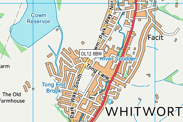 OL12 8BW map - OS VectorMap District (Ordnance Survey) OL12 8BW map - OS VectorMap District (Ordnance Survey)