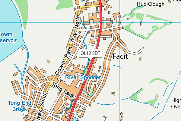 OL12 8DT map - OS VectorMap District (Ordnance Survey) OL12 8DT map - OS VectorMap District (Ordnance Survey)