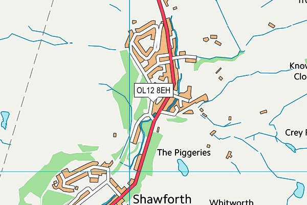 OL12 8EH map - OS VectorMap District (Ordnance Survey) OL12 8EH map - OS VectorMap District (Ordnance Survey)