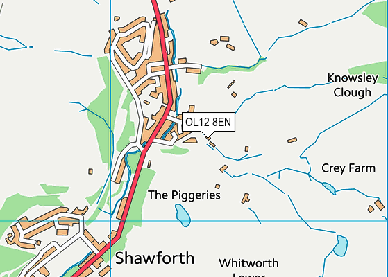 OL12 8EN map - OS VectorMap District (Ordnance Survey) OL12 8EN map - OS VectorMap District (Ordnance Survey)