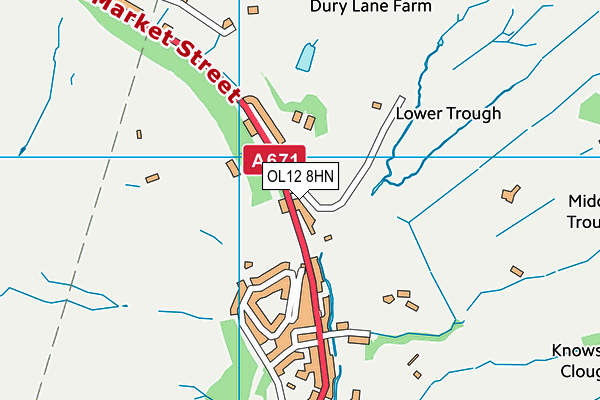 OL12 8HN map - OS VectorMap District (Ordnance Survey) OL12 8HN map - OS VectorMap District (Ordnance Survey)