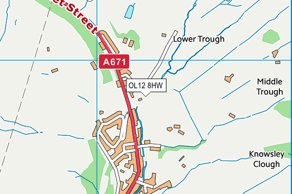 OL12 8HW map - OS VectorMap District (Ordnance Survey) OL12 8HW map - OS VectorMap District (Ordnance Survey)