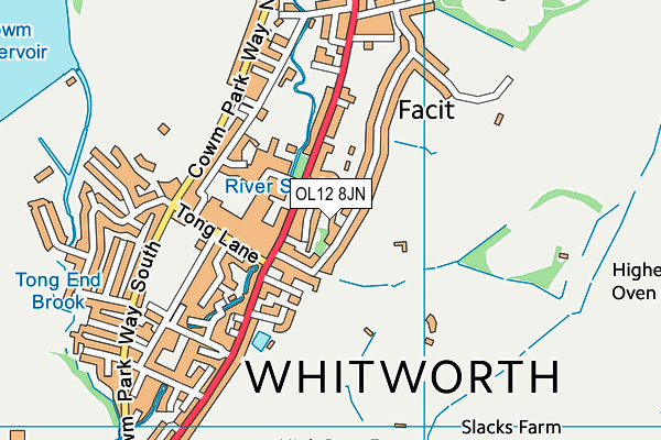 OL12 8JN map - OS VectorMap District (Ordnance Survey)