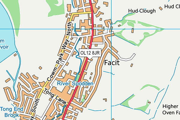 OL12 8JR map - OS VectorMap District (Ordnance Survey) OL12 8JR map - OS VectorMap District (Ordnance Survey)