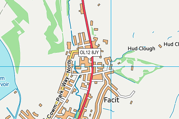 OL12 8JY map - OS VectorMap District (Ordnance Survey) OL12 8JY map - OS VectorMap District (Ordnance Survey)