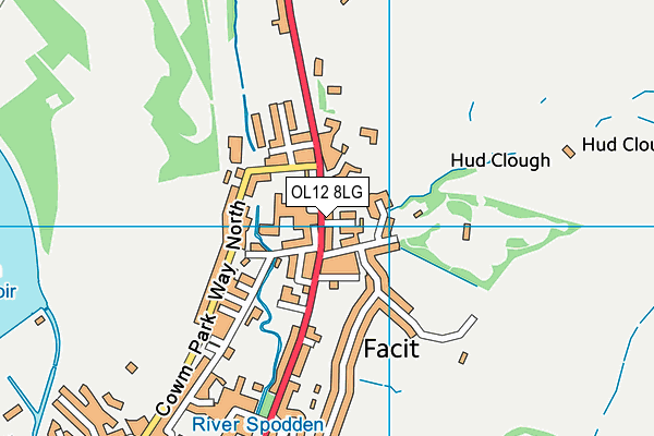 OL12 8LG map - OS VectorMap District (Ordnance Survey) OL12 8LG map - OS VectorMap District (Ordnance Survey)
