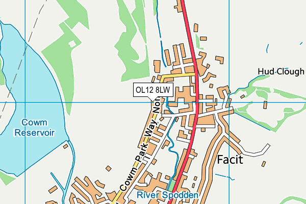 OL12 8LW map - OS VectorMap District (Ordnance Survey) OL12 8LW map - OS VectorMap District (Ordnance Survey)