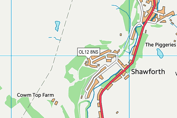OL12 8NS map - OS VectorMap District (Ordnance Survey) OL12 8NS map - OS VectorMap District (Ordnance Survey)