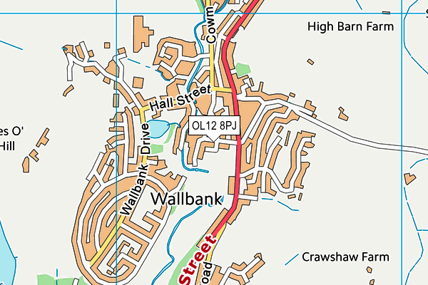 OL12 8PJ map - OS VectorMap District (Ordnance Survey) OL12 8PJ map - OS VectorMap District (Ordnance Survey)
