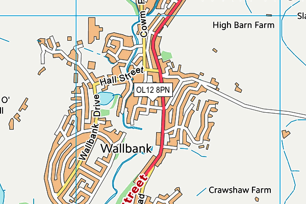 OL12 8PN map - OS VectorMap District (Ordnance Survey) OL12 8PN map - OS VectorMap District (Ordnance Survey)