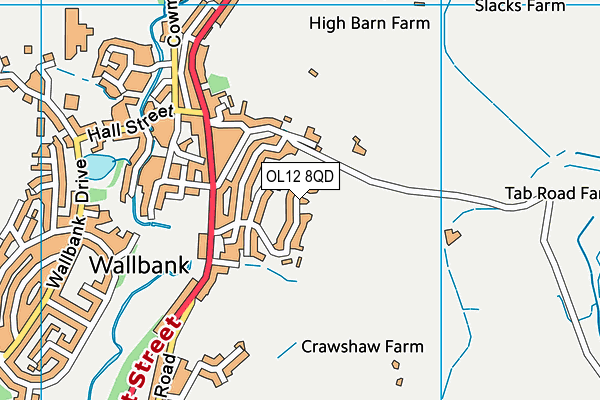 OL12 8QD map - OS VectorMap District (Ordnance Survey) OL12 8QD map - OS VectorMap District (Ordnance Survey)