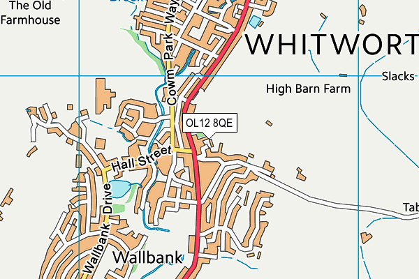 OL12 8QE map - OS VectorMap District (Ordnance Survey)