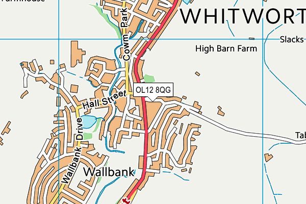 OL12 8QG map - OS VectorMap District (Ordnance Survey) OL12 8QG map - OS VectorMap District (Ordnance Survey)