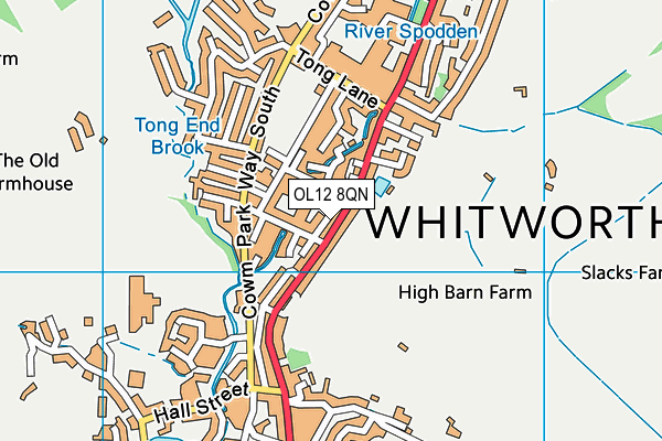 OL12 8QN map - OS VectorMap District (Ordnance Survey) OL12 8QN map - OS VectorMap District (Ordnance Survey)