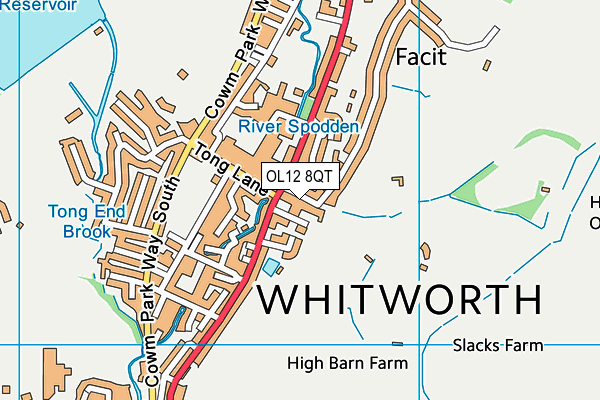 OL12 8QT map - OS VectorMap District (Ordnance Survey) OL12 8QT map - OS VectorMap District (Ordnance Survey)