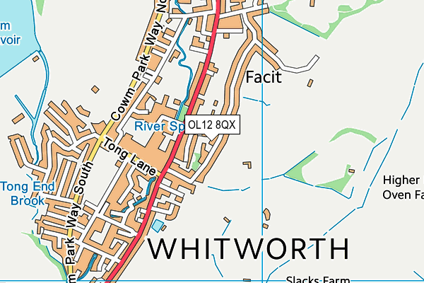 OL12 8QX map - OS VectorMap District (Ordnance Survey) OL12 8QX map - OS VectorMap District (Ordnance Survey)