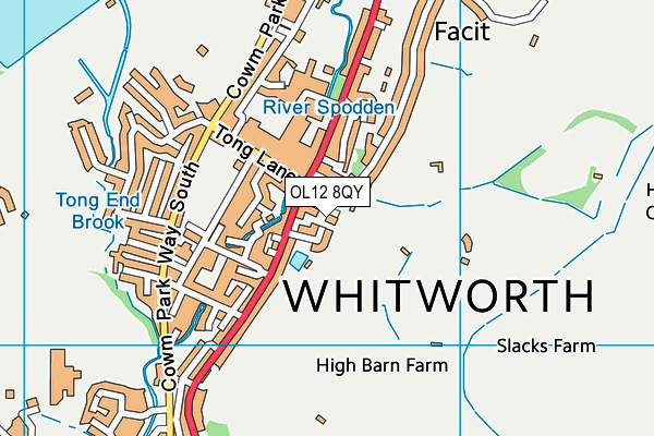 OL12 8QY map - OS VectorMap District (Ordnance Survey) OL12 8QY map - OS VectorMap District (Ordnance Survey)