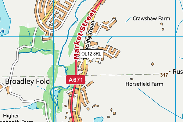 OL12 8RL map - OS VectorMap District (Ordnance Survey) OL12 8RL map - OS VectorMap District (Ordnance Survey)