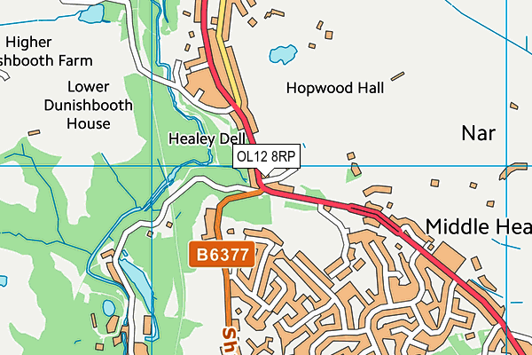 OL12 8RP map - OS VectorMap District (Ordnance Survey)